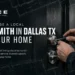 Local locksmith in Dallas, TX repairing a residential door lock for improved home security.