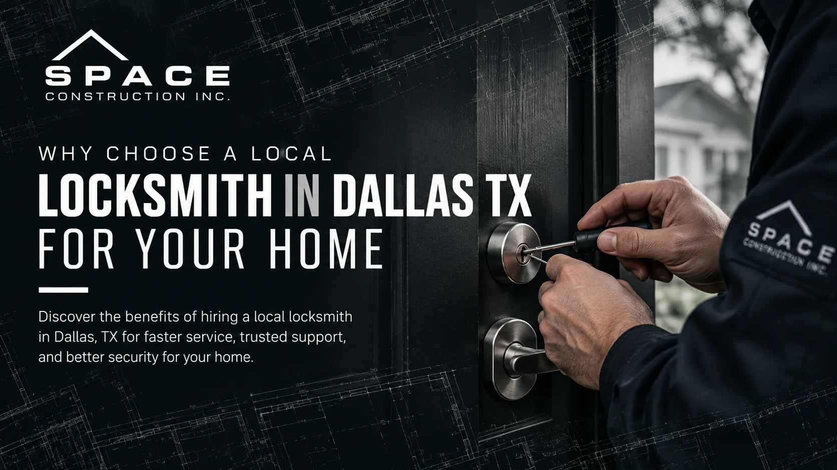 Local locksmith in Dallas, TX repairing a residential door lock for improved home security.