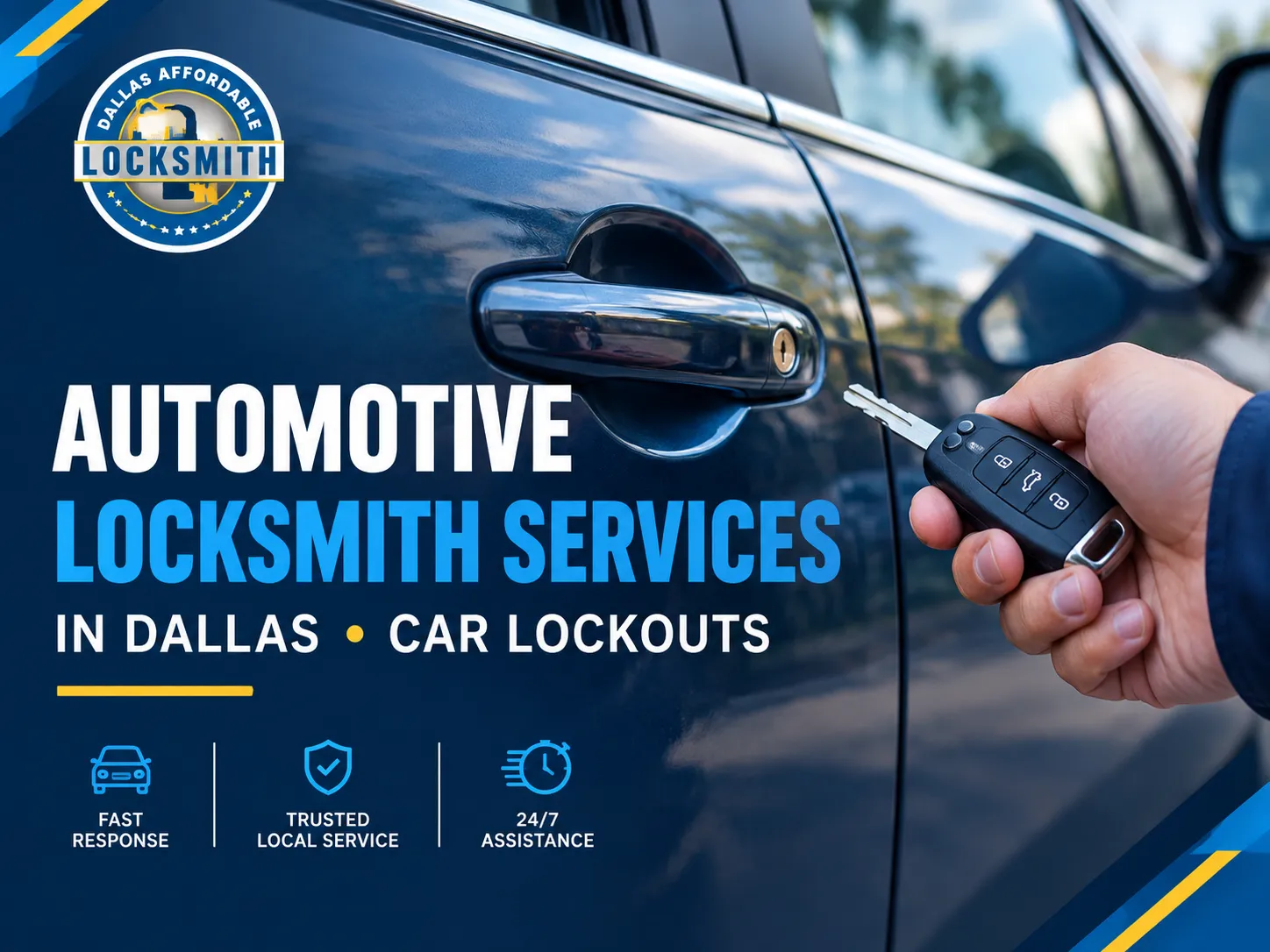 Automotive locksmith services in Dallas for car lockouts and vehicle key access