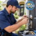 Professional Locksmith Repairing a Door Lock in Dallas